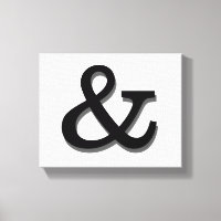 ampersand canvas wall art black and white