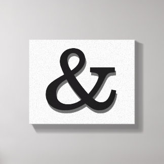 ampersand canvas wall art black and white
