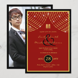Ampersand do Convite de casamento FOTO chinês