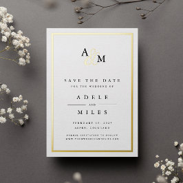 Ampersand Monograma Foil Save the Date Card