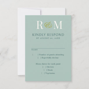 Ampersand Monograma Sage Green Wedding RSVP