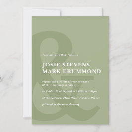 Ampersand sage convite para casamento verde