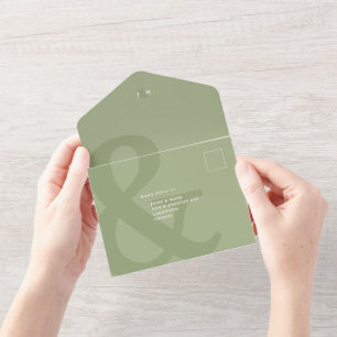Ampersand sage green, tudo em um convite de casame