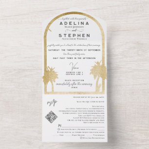 Ampersand Tropical Beach Palms Trees RSVP Código Q