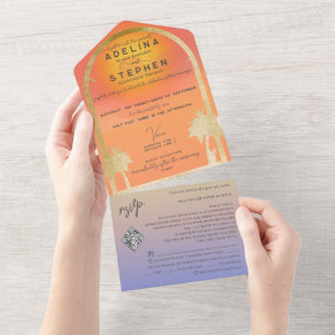 Ampersand Tropical Beach Sunset Palms RSVP Código