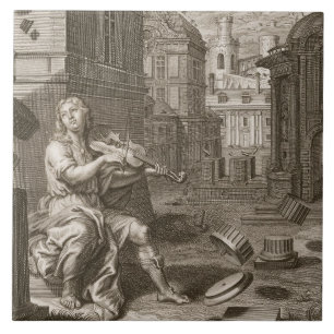 Amphion constrói as paredes de Thebes pela músic