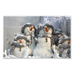 Ampliação da foto do boneco de neve do Natal