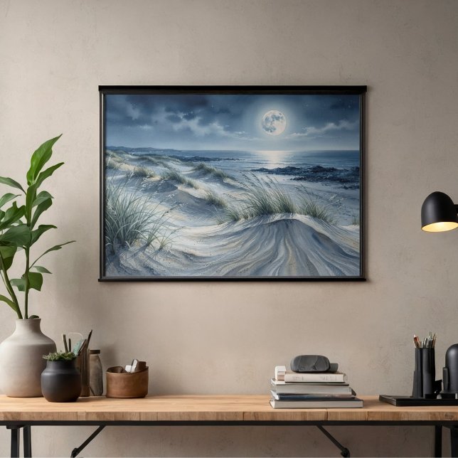 Ampliação de Foto da Lua Sobre o Mar Calmo (Criador carregado)