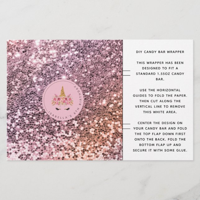 Ampliador de Bares de Aniversário do Unicórn (Frente)