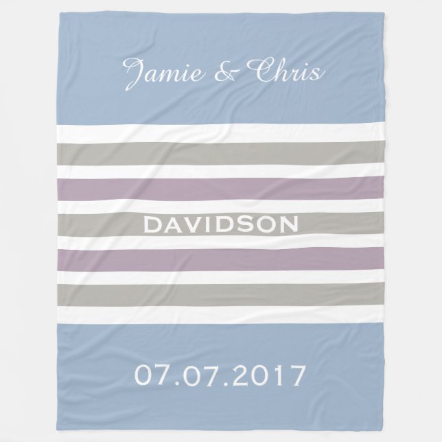 Amplo cobertor de velo monograma personalizado de  (Frente)