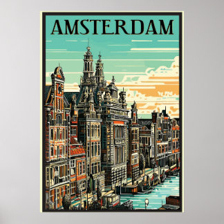 Amsterdã, Holanda, Poster de viagens