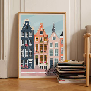 Amsterdã Impressão Amsterdã Ilustração Amsterdã