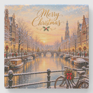 Amsterdã Natal Inverno Canal Praça Porta-Copos