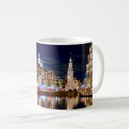 Amsterdã por caneca de café da noite