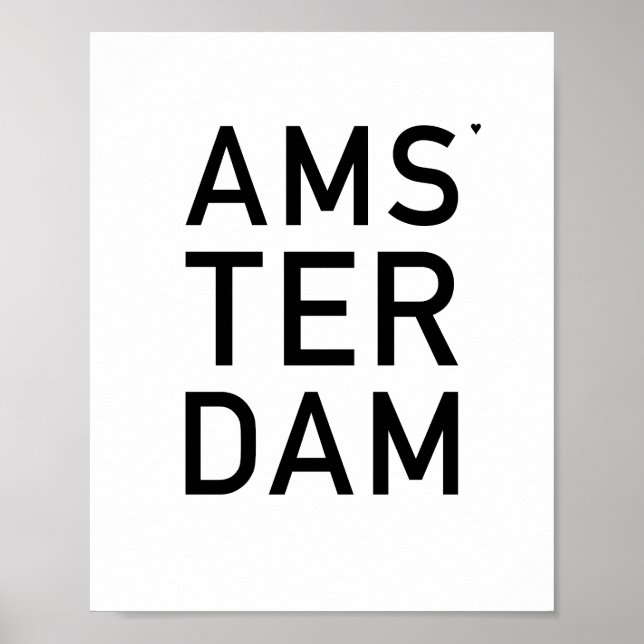 Amsterdam - minimalistic typography poster (Frente)