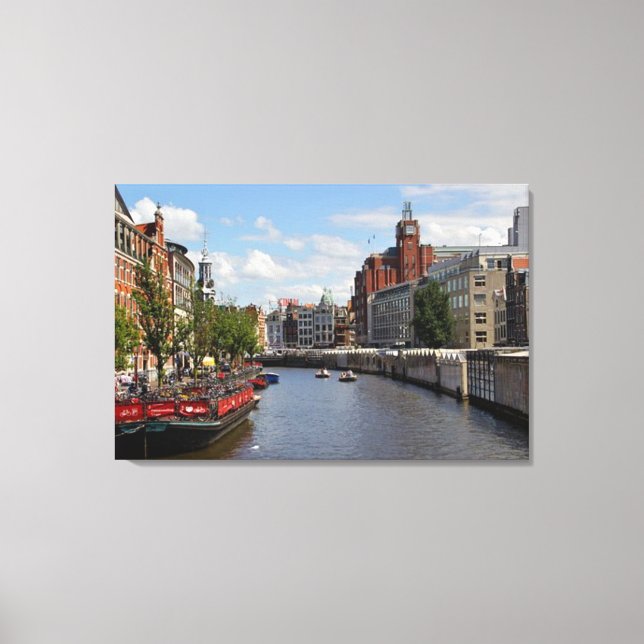 "Amsterdam Morning" Holland Canvas Wall Art (Frente)