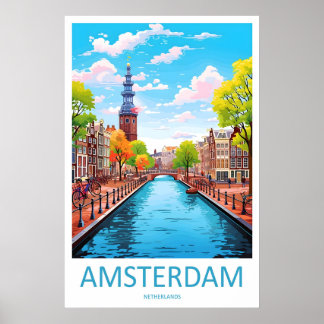 Amsterdam Park Ski Vintage Travel Poster National