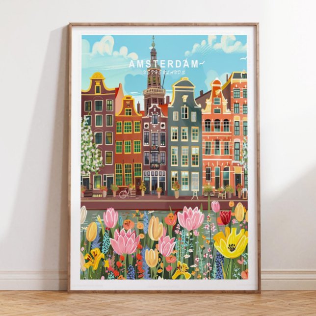 Amsterdam Poster de viagens, Países Baixos (Criador carregado)