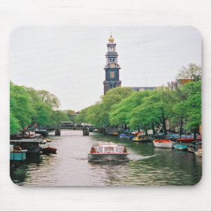 Amsterdão Canalboat Mousepad
