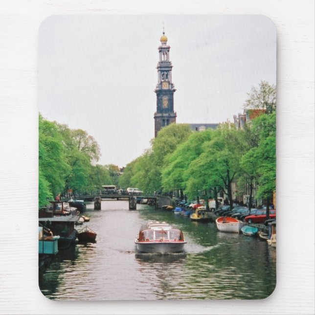 Amsterdão Canalboat Mousepad (Frente)