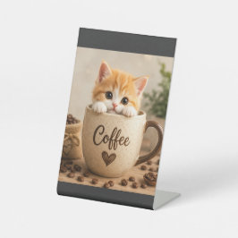 Amuleto de Gatinho na Xícara de Café