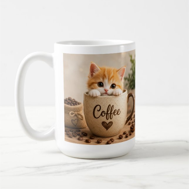 Amuleto de Gatinho na Xícara de Café (Esquerda)