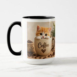 Amuleto de Gatinho na Xícara de Café