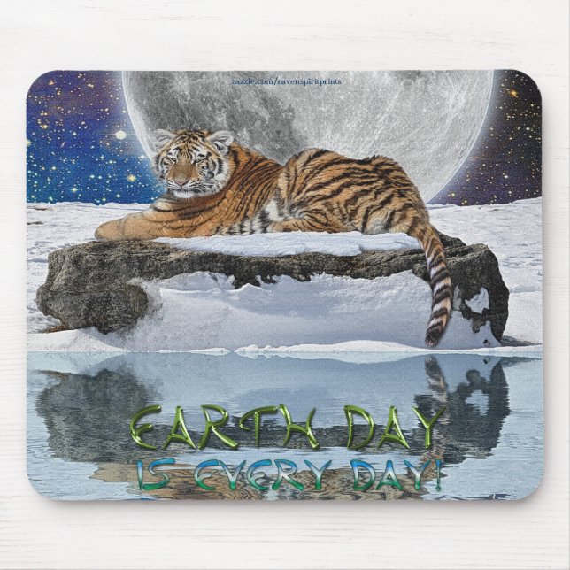 Amur Tiger Earth Day Willife Protection Mousepad (Frente)