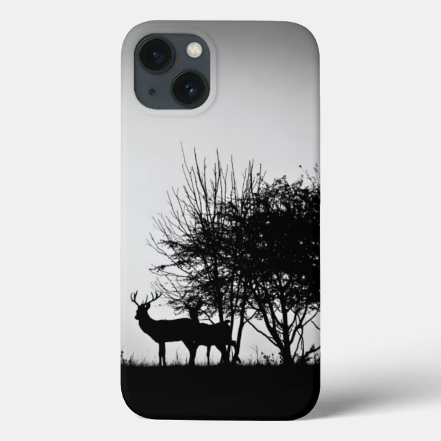 An image of some deer in the morning mist (Verso)