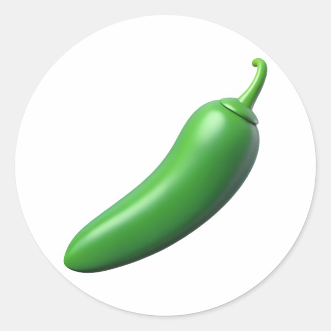 Anaheim Chile Plastic 3D - Etiqueta redonda brilha (Frente)