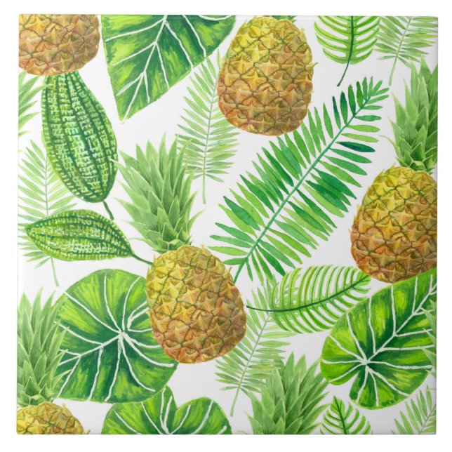 Ananás e folhas tropicais (Frente)