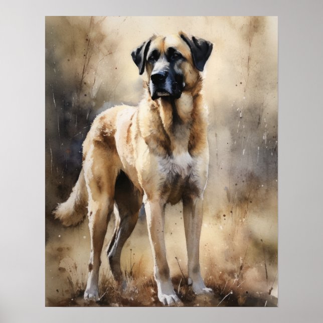 Anatólia Shepherd Dog Art Impressão Poster (Frente)