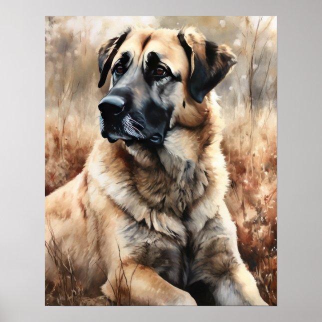 Anatólia Shepherd Dog Art Impressão Poster (Frente)