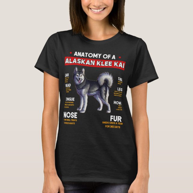 Anatomia De Cães Klee Kai Do Alasca Emite Camisa (Frente)