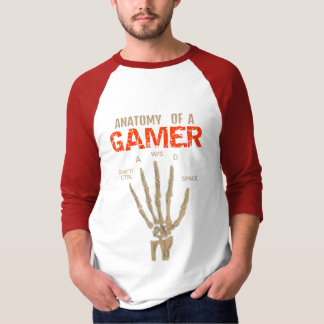 Anatomia de uma camiseta de teclado com esqueleto