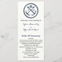 Anchor Monogramas, programas de casamento náutico