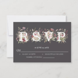 Anchor Spring Floral Wedding RSVP card