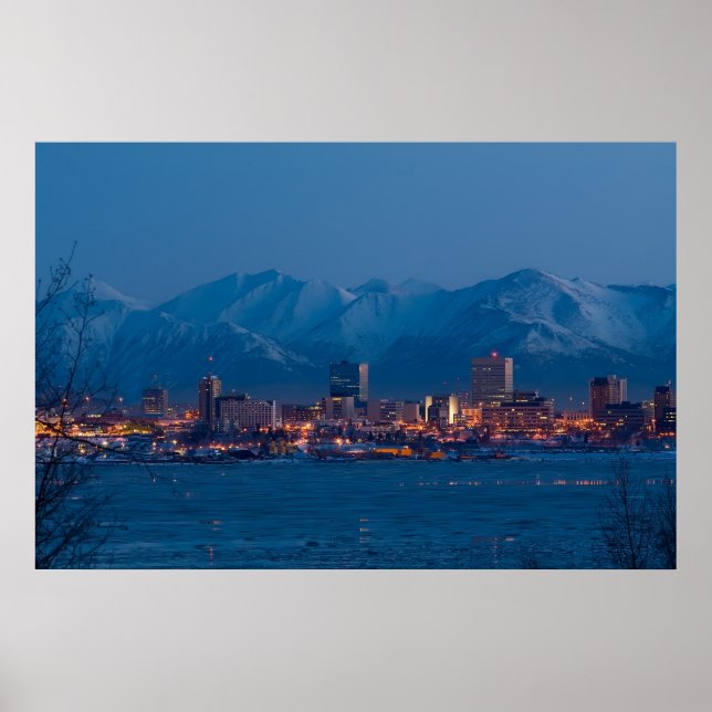 ANCHORAGE ALASKA NIGHTS POSTER (Frente)
