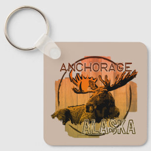 Anchorage Alaska orange chaveiro