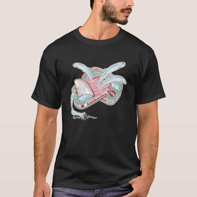 Anchovies, lata de peixe engraçado Pullover Hoodie (Frente)