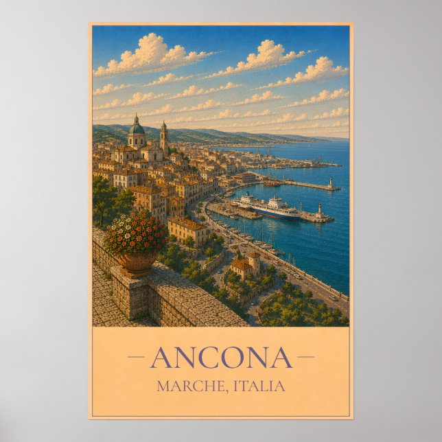 Ancona, Italy – Vintage Travel Poster (Frente)