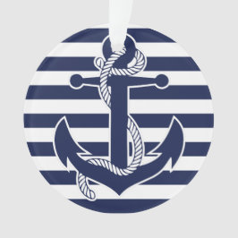 Âncora acrílica azul Enfeites de natal náutica