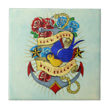 Âncora, andorinha e rosas