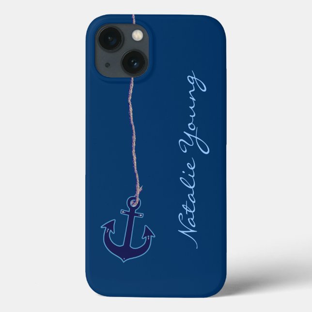 âncora azul marinho personalizada (Verso)