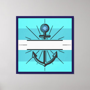 Âncora Colorida com botão personalizado Canvas Pri