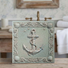 Âncora de Trompe L'oeil Vida Marinha ID1190c