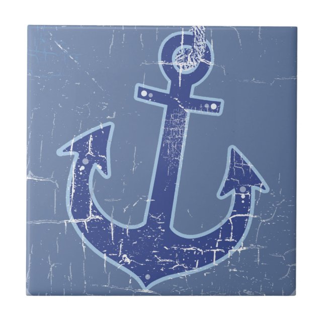 Âncora de vela náutica azul (Frente)