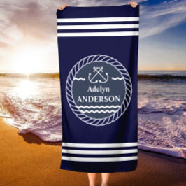 Âncora do marinho e toalha de praia personalizada
