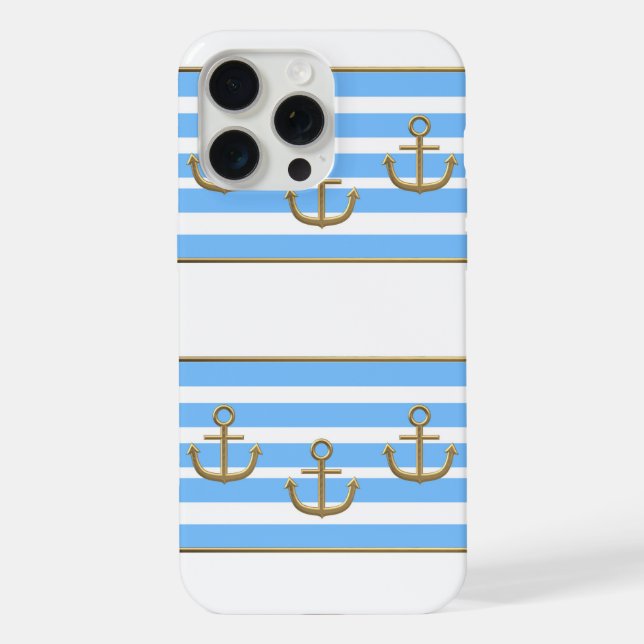 âncora dourada fundo branco azul (Verso)
