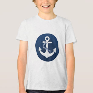 Âncora e Corda Símbolo Náutico Branco Azul Marinho